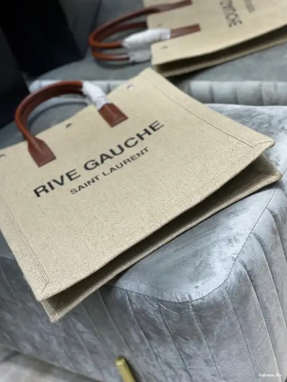 COTTON S AND RIVE N YSL SHOPPING GAUCHE IN LINEN BAG 0611